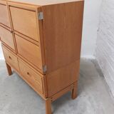 Decorative 'N-Line' bar cabinet in oak by P&J Neirinck, 1968