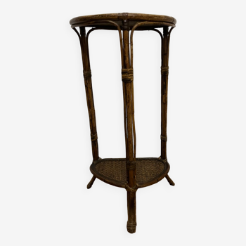 Small rattan pedestal table