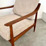 Old vintage teak armchair design Walter Knoll for Knoll Antimott Germany 1960s