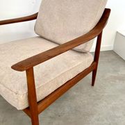 Old vintage teak armchair design Walter Knoll for Knoll Antimott Germany 1960s