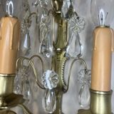 Applique XIXe siècle, bronze et pampilles en cristal