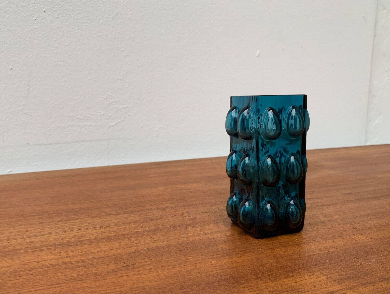 Bubble glass vase from the mid-century Scandinavian space age by Wilhelm Braun-Feldweg for Hirschberg, 1960s.