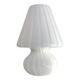 Mid-Century Modern Striped Milky-White "Fungo" Murano Glass Style Table Lam