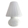 Mid-Century Modern Striped Milky-White "Fungo" Murano Glass Style Table Lam