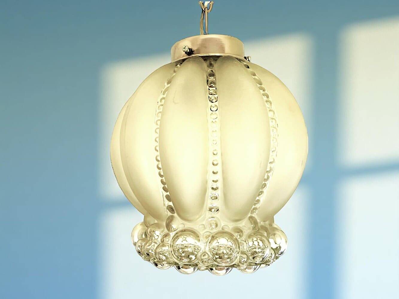 Large Frosted Bubble Glass Hanging Light