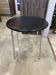 Chrome side table with black skai, vintage Bauhaus style from the 1970s.