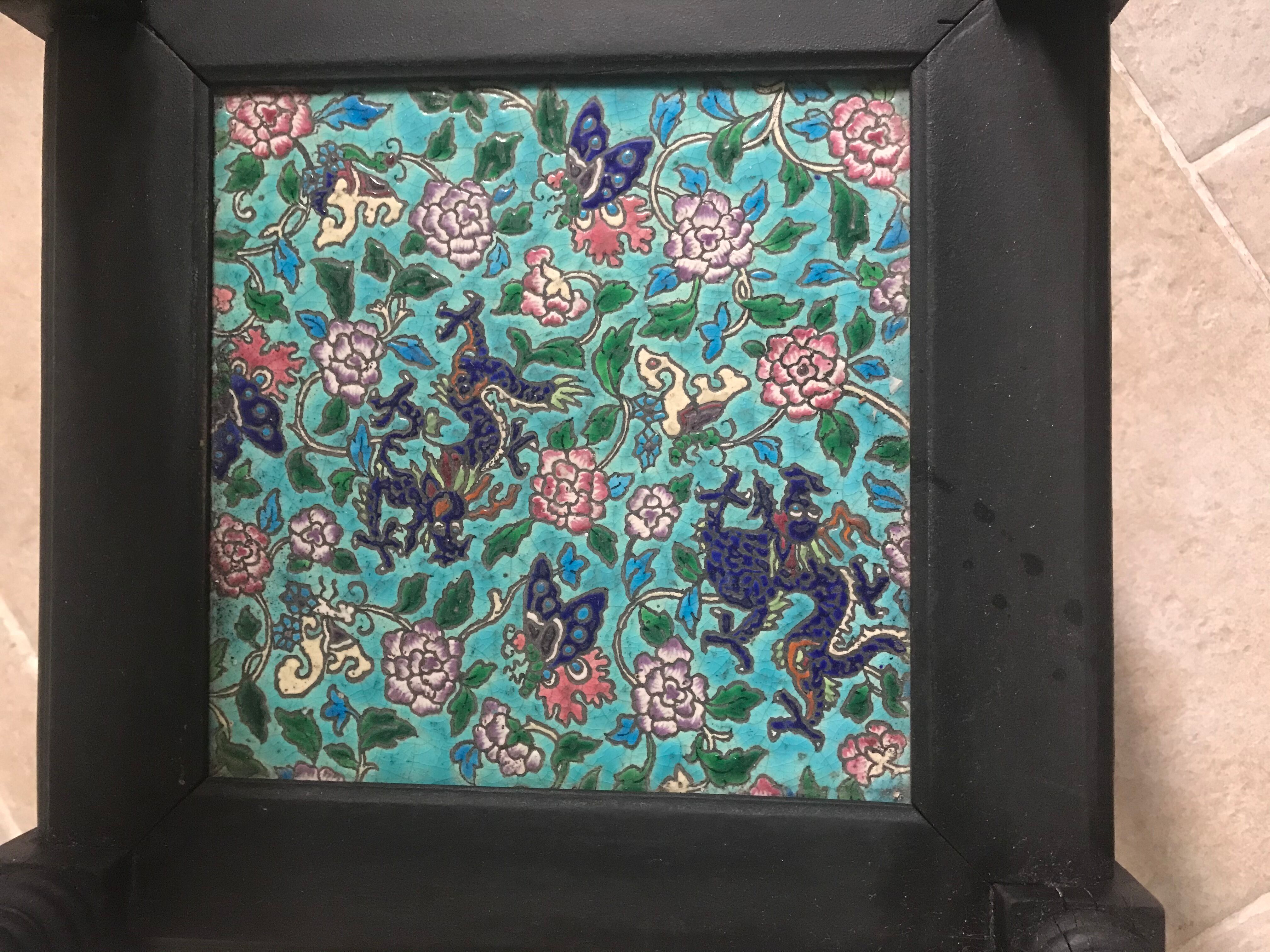 Longwy 19th-century enamels sellette