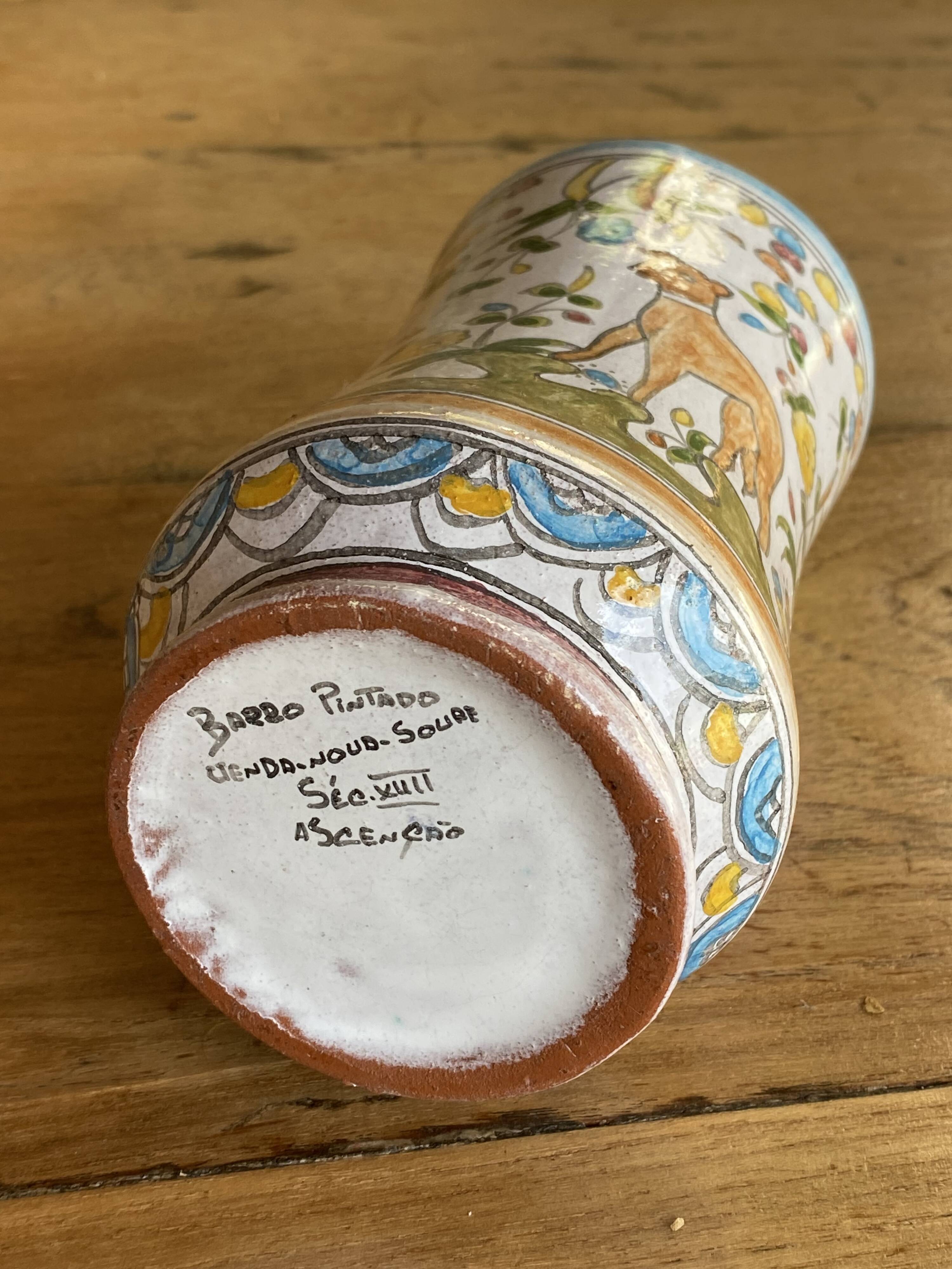 Old Portuguese ceramic apothecary jar