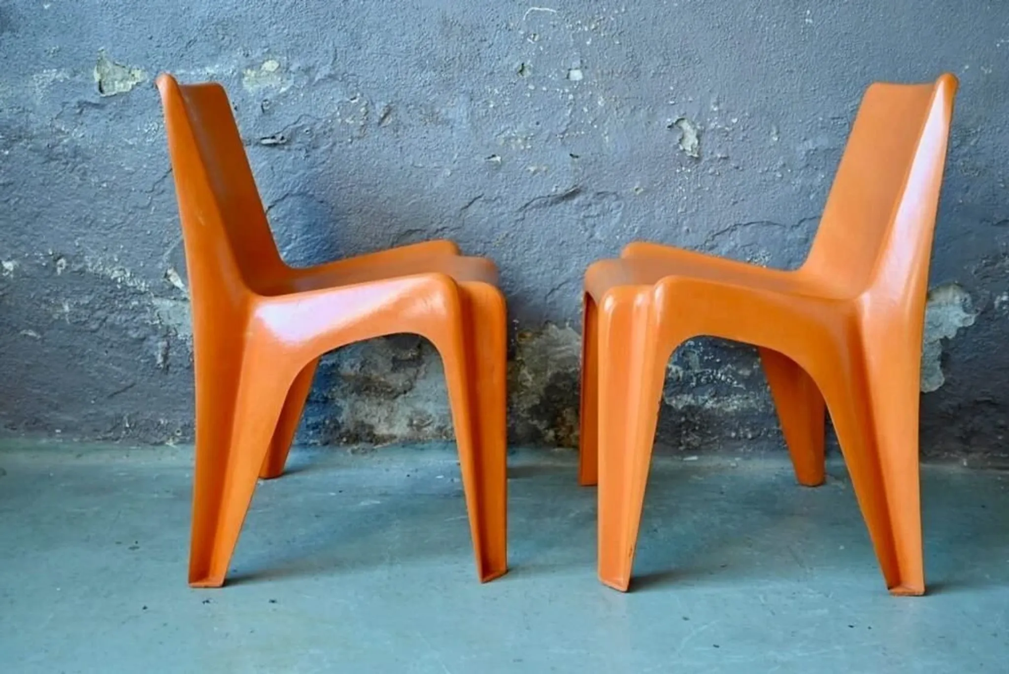 Bofinger BA1171 Chair Pair by Helmut Bätzner stackable in fibre of