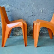 Bofinger BA1171 Chair Pair by Helmut Bätzner stackable in fibre of