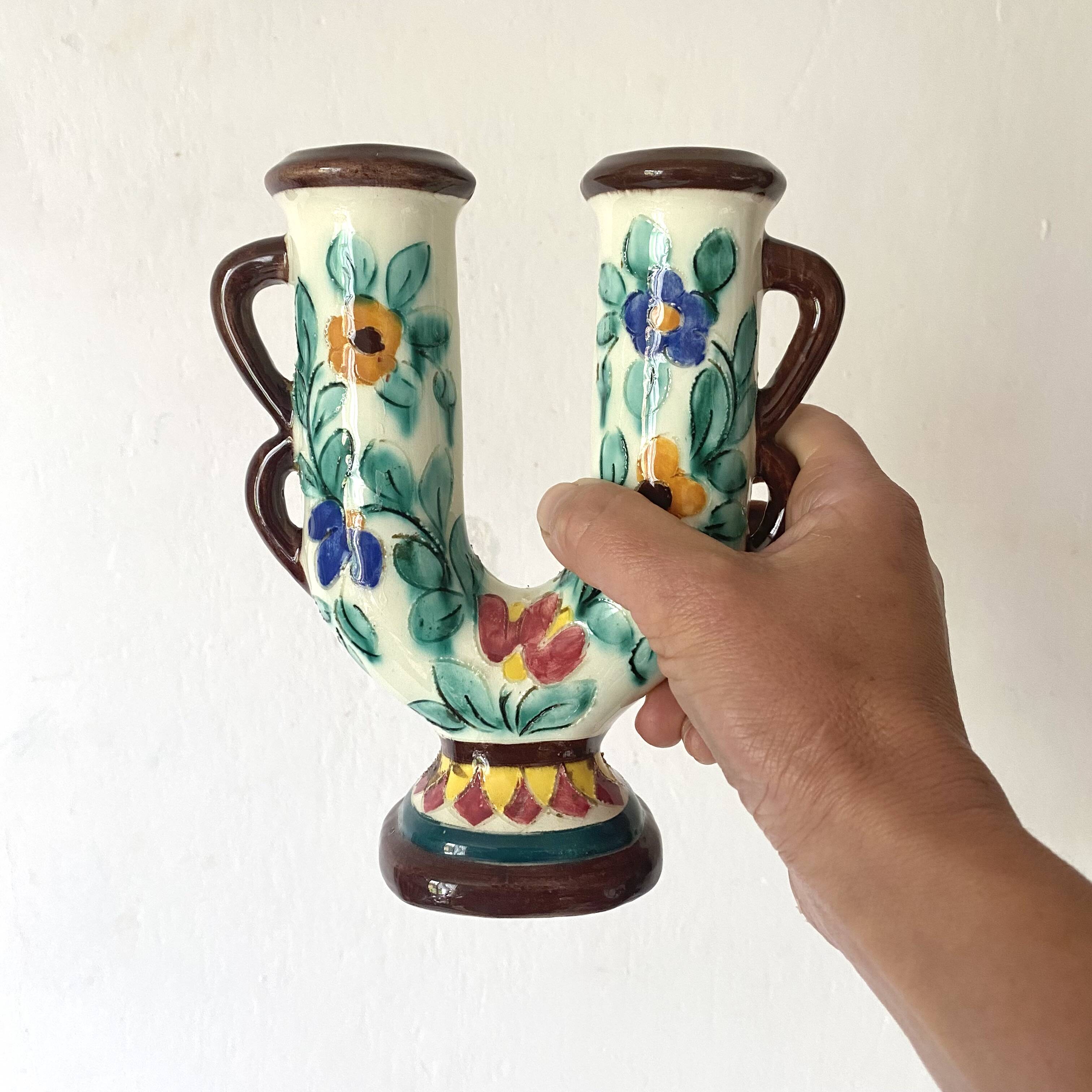 Bougeoir double fleuri  Cérart Monaco