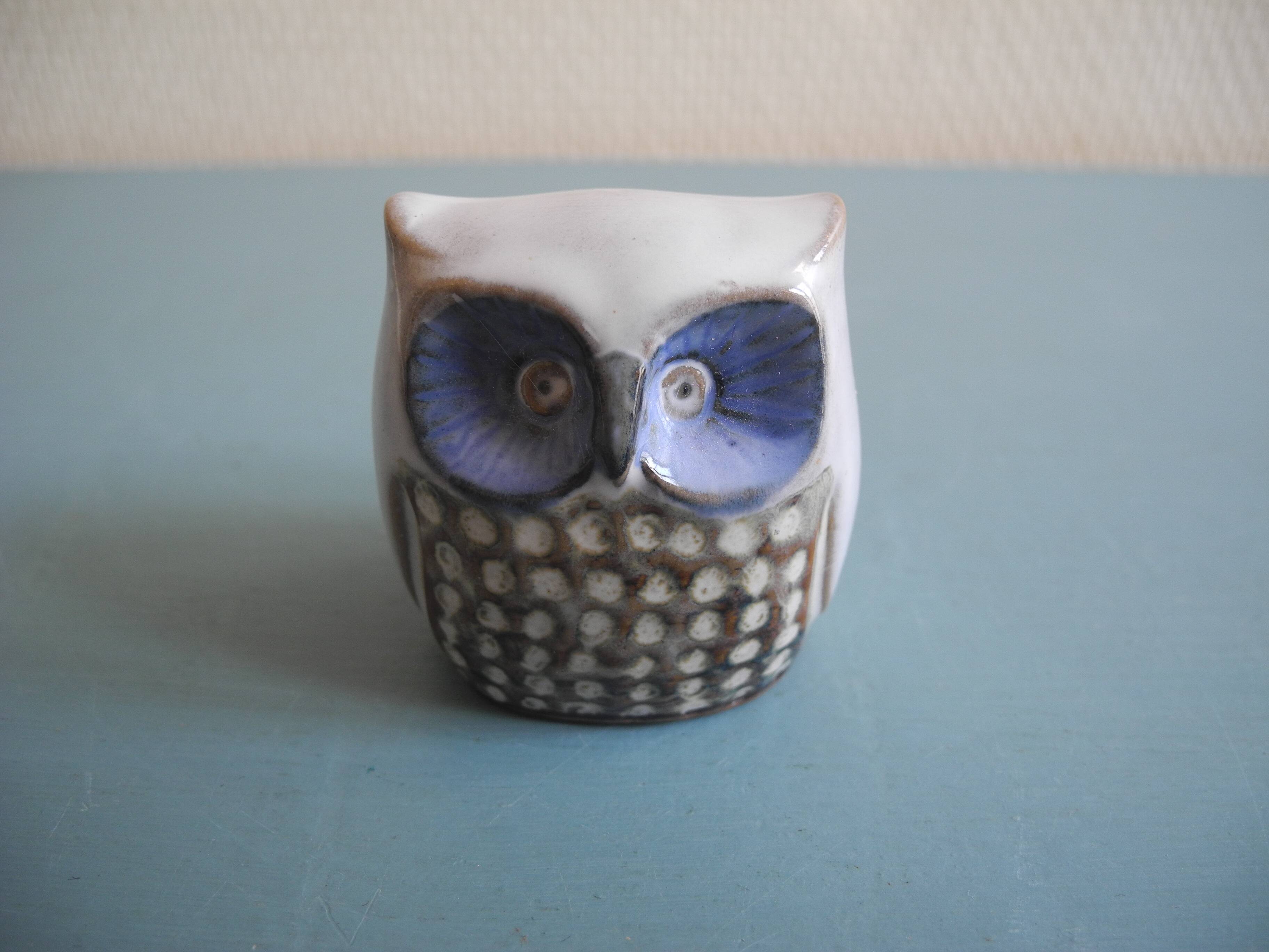 small vintage ceramic owl sculpture