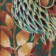Wall tapestry - Framed vintage 70s canvas - Long-feathered rooster