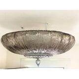 Contemporary Fume' "Brindle" Murano Glass Flush Mount in Venini Style