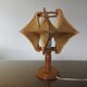 Scandinavian lamp, wire and wood, 60s 70s