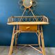 Coiffeuse rotin et osier vintage
