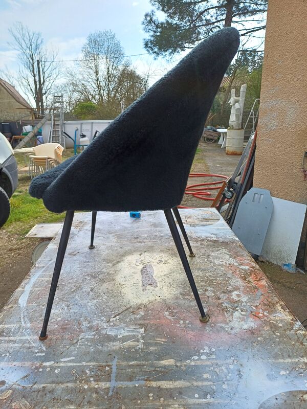 Fauteuil Vintage Moumoute Noire