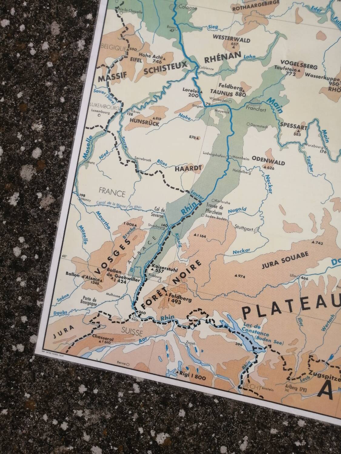 Old MDI Map of Germany Vintage Physical and Political.