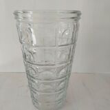 Transparent Art Deco style molded glass vase