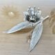 Flower ashtray in silver metal from the 60s and 70s