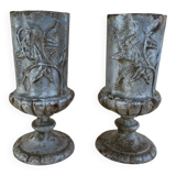 Paire vases ancien en fonte