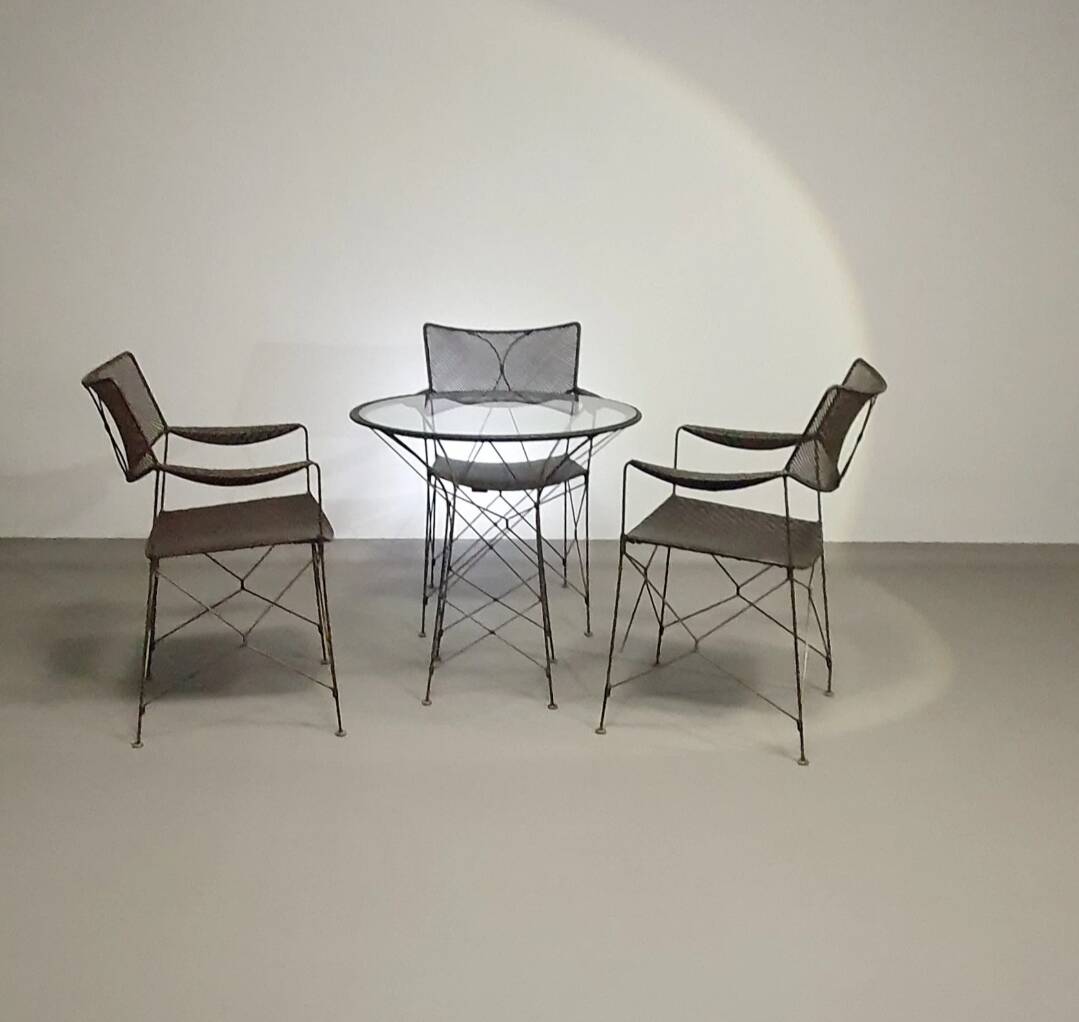 Beautiful dining set designed by Yuzuru Yamakawa. The chairs and table are