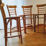 Lot 4 wooden bistro style high chairs