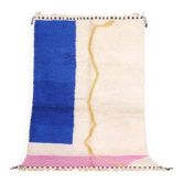 Large handmade traditional Berber rug in natural wool, size 3/4m.