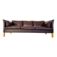 MID CENTURY VINTAGE DANISH MOGENS HANSEN 3 PERSON SOFA IN COCO BROWN LEATHE