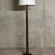 Charles Dudouyt style turned oak wood floor lamp 1940