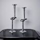 Pair of XL knotted candlesticks in aluminum, Italy, 1980