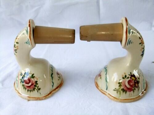 Pair wall lamp earthenware porcelain luminaire candle holder