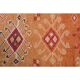 Tapis coureur vintage en laine et coton turc noué à la main orange 82x382