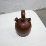 Vintage leather gargoulette pot