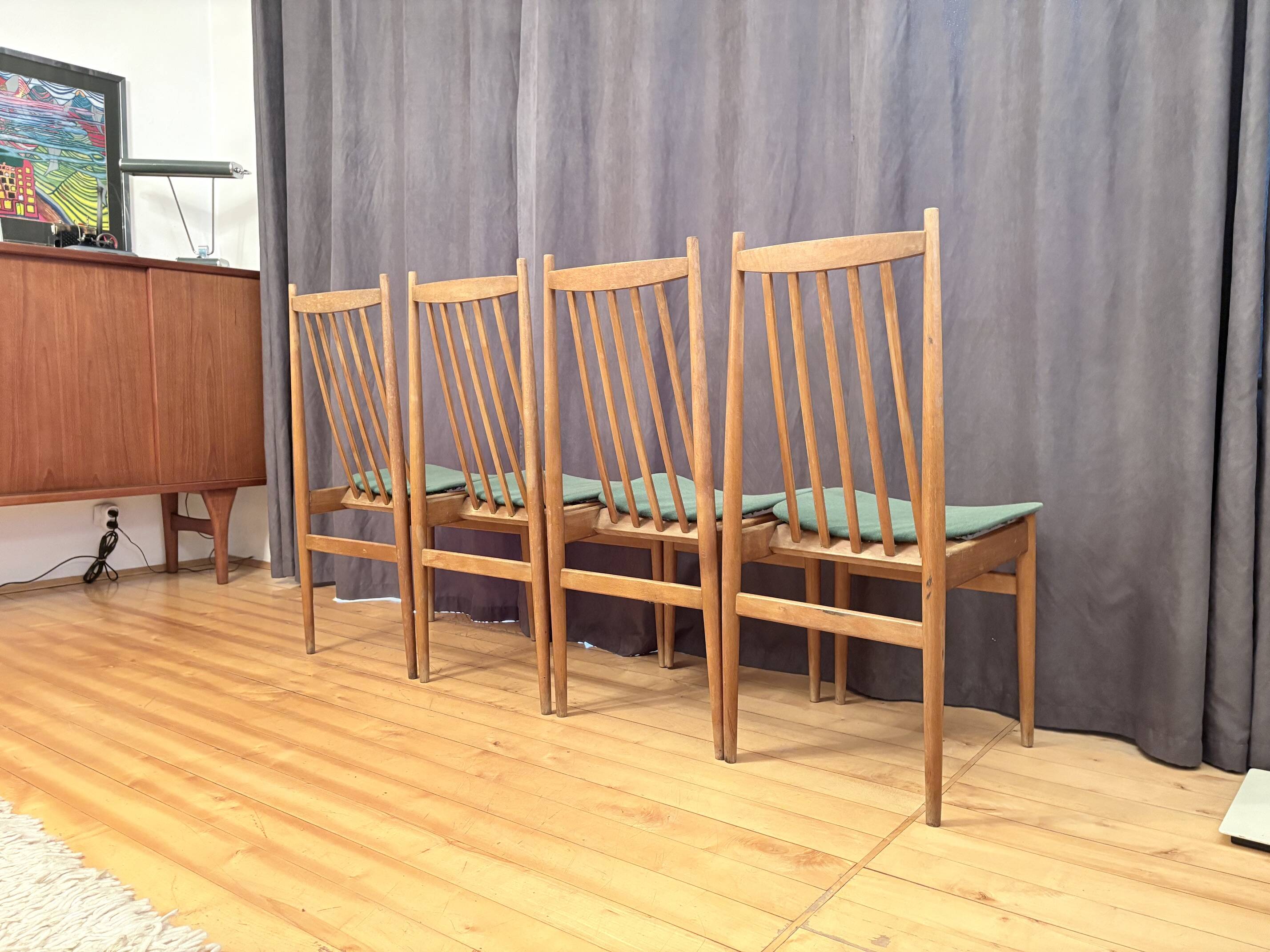 Ensemble de quatre chaises Casala, Allemagne, années 1960.
