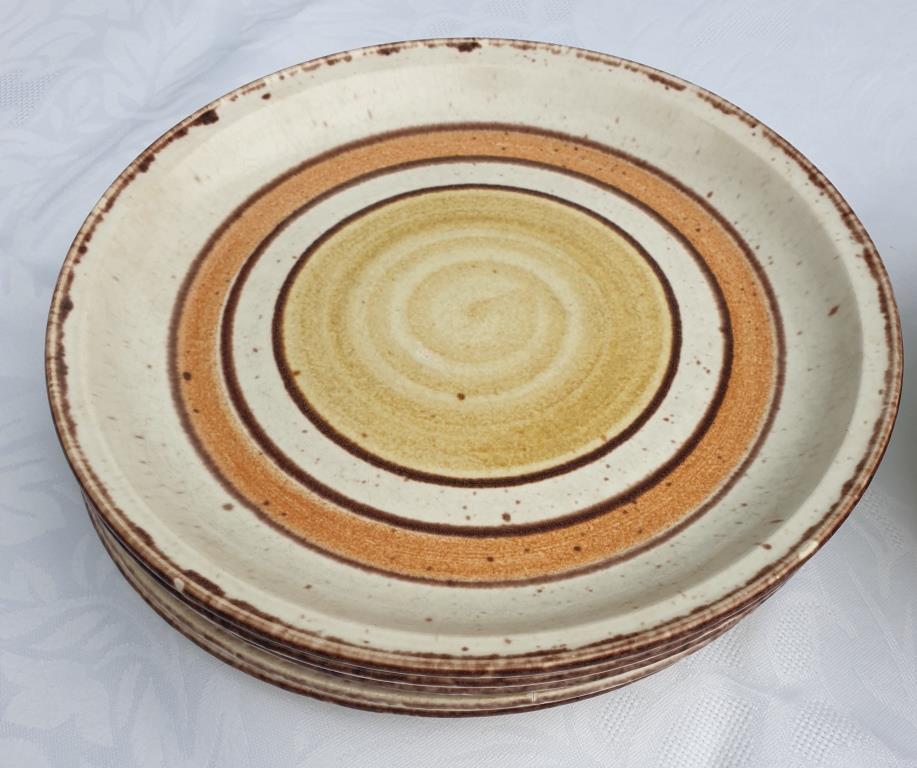 Set 11 plates Gien France model Etna spirals bohemian retro 1970