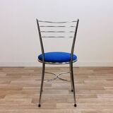 Chaises chrome bleu cobalt