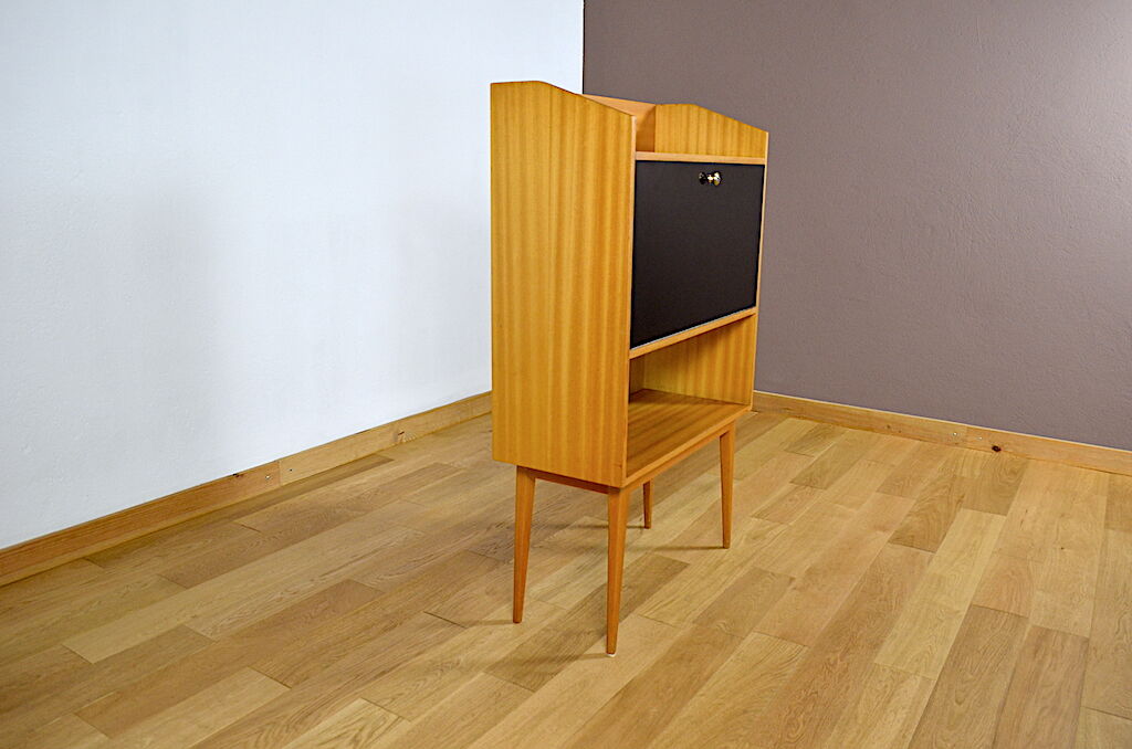 Blond & feet compass 1960 mahogany Vintage Secretary