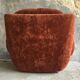 Space-age armchair shell smooth velvet brown - vintage 1970