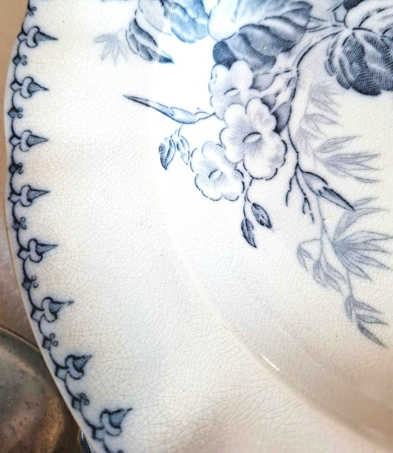 Antique earthenware soup plates