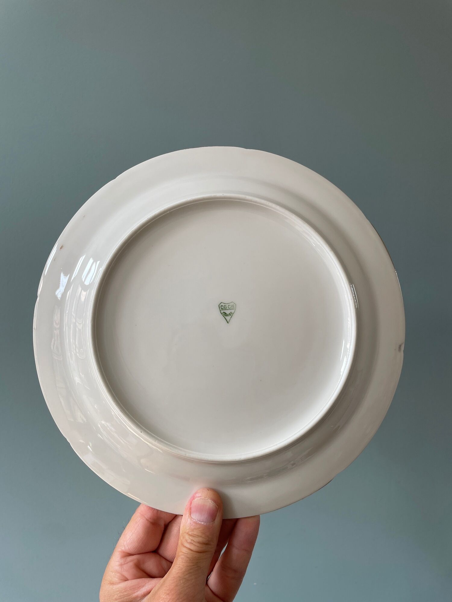 Series of 10 antique flat plates in Limoges porcelain