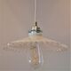 White scalloped opaline hanging and chrome metal sleeve