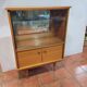 Vintage oak display cabinet from the 60s
