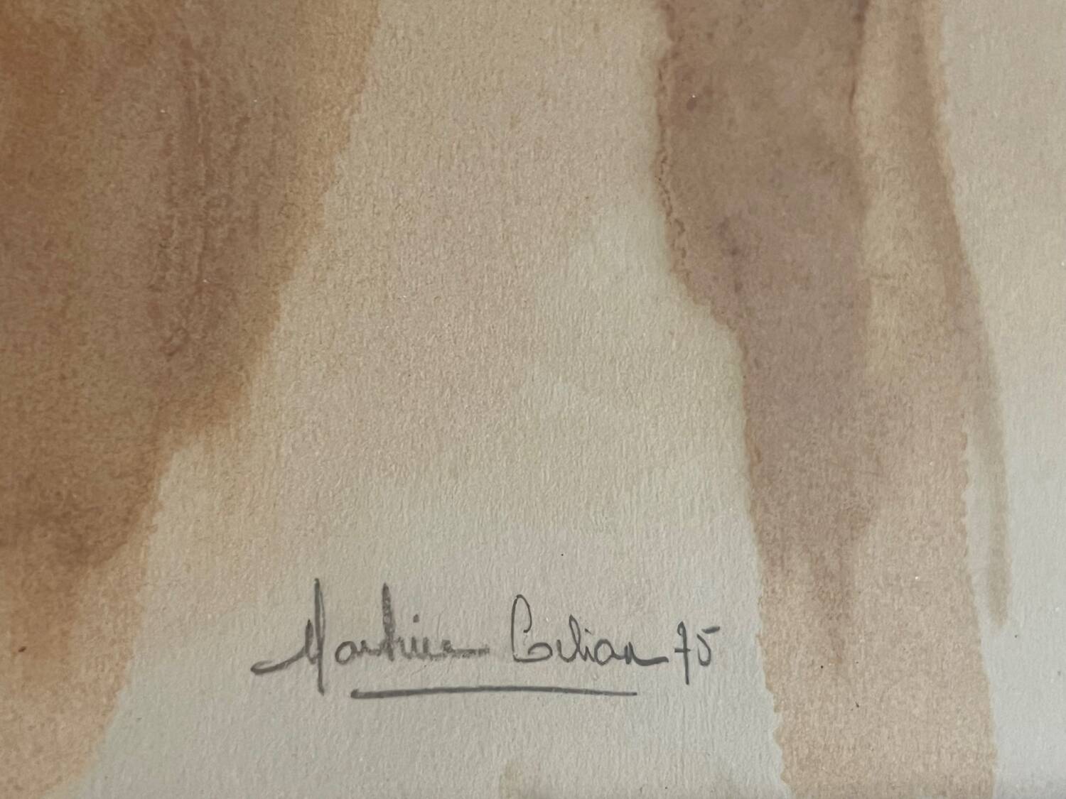 Watercolor nude 1975 signed