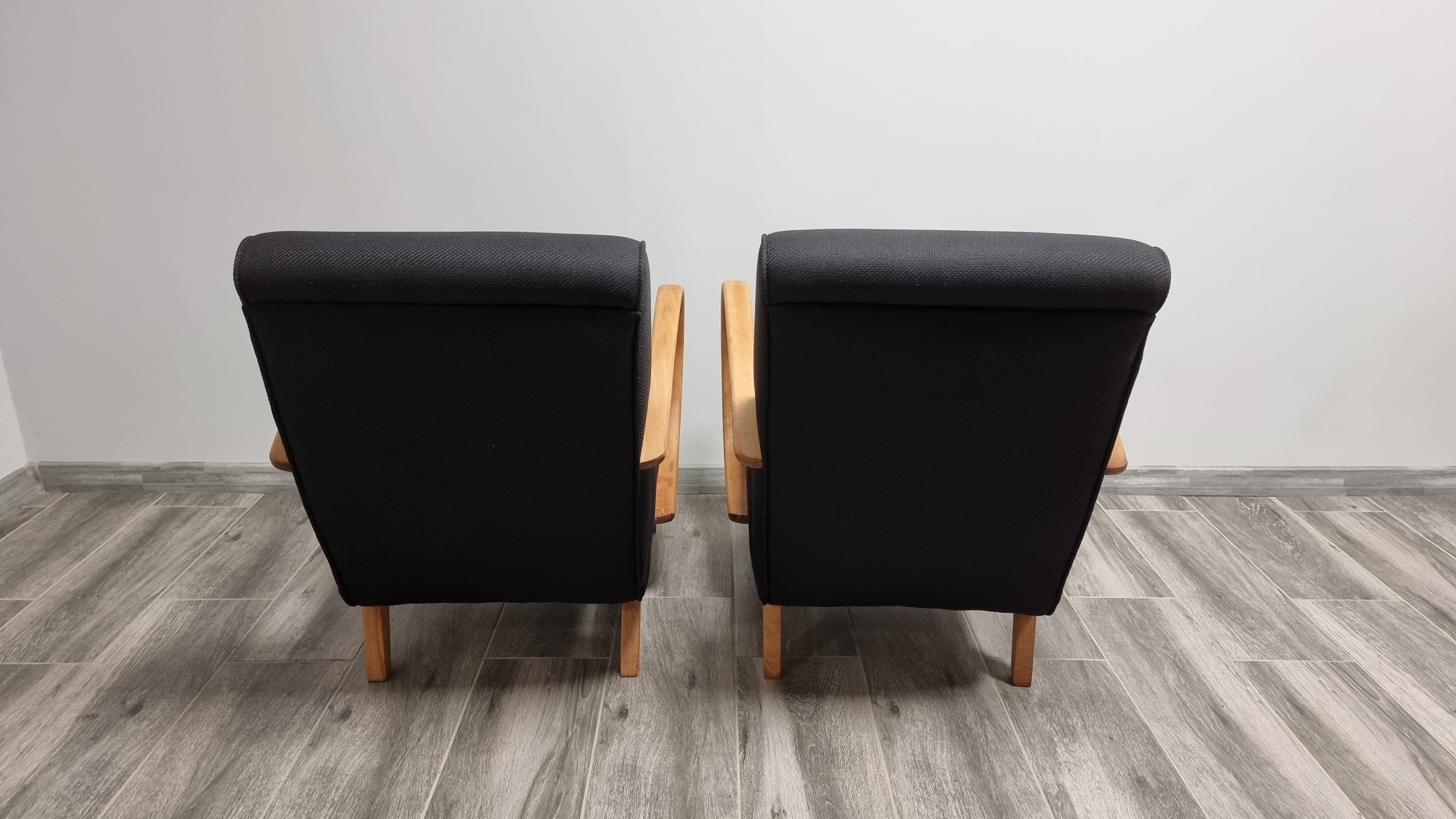 Restored armchairs by Jindrich Halabala