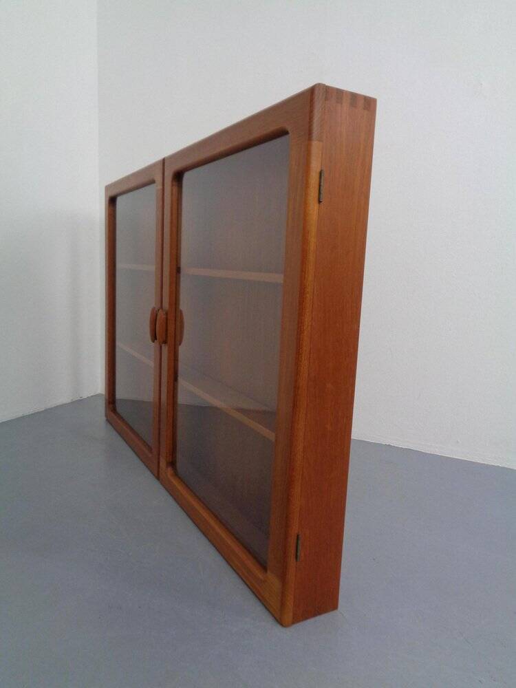 Wall cabinet with glass doors from Dyrlund, Denmark, 1970s.