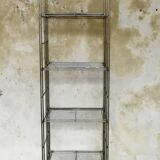 Large string shelf on legs - stainless steel - 1980s design