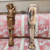 PAIR OF PAINTED PLASTER CONSOLES IN THE LOUIS XVI STYLE