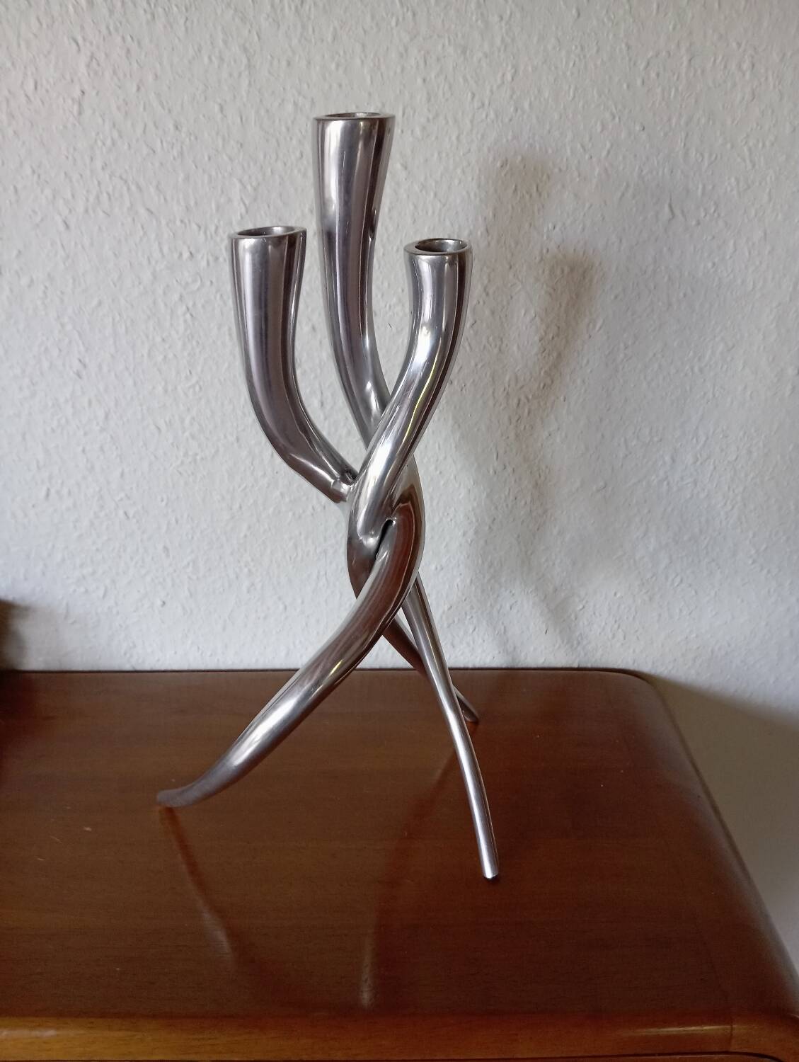 Bougeoir enlacé en fonte d'aluminium lo