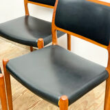 8 Danish Mid-Century Teak Dining Chairs #80 by Niels O. Møller for J. L. Moller, 1960s